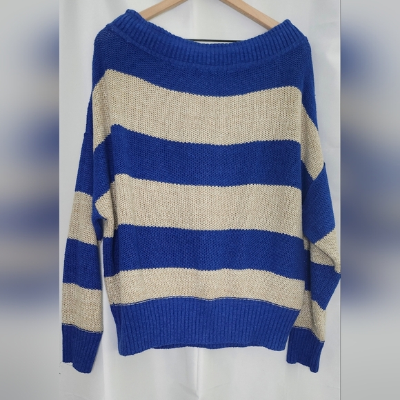 Free People Womens Cassidy Sweater Size S Oversized Off the Shoulder Preppy Bow - Picture 7 of 8